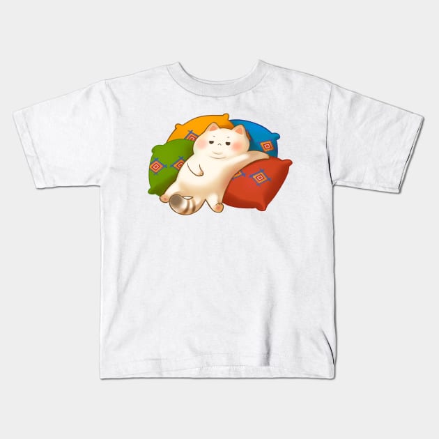 Fat Cat Pillows Kids T-Shirt by vooolatility